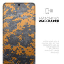 Orange and Gray Digital Camouflage - Premium Vinyl Skin Decal for Samsung Galaxy S25 Ultra, S24, S23, S22 & All Galaxy S Models