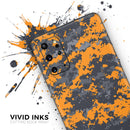 Orange and Gray Digital Camouflage - Premium Vinyl Skin Decal for Samsung Galaxy S25 Ultra, S24, S23, S22 & All Galaxy S Models