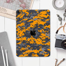 Orange and Gray Digital Camouflage - Full Body Skin Decal for the Apple iPad Pro 12.9", 11", 10.5", 9.7", Air or Mini (All Models Available)