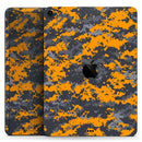 Orange and Gray Digital Camouflage - Full Body Skin Decal for the Apple iPad Pro 12.9", 11", 10.5", 9.7", Air or Mini (All Models Available)