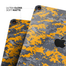 Orange and Gray Digital Camouflage - Full Body Skin Decal for the Apple iPad Pro 12.9", 11", 10.5", 9.7", Air or Mini (All Models Available)
