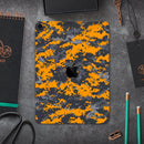 Orange and Gray Digital Camouflage - Full Body Skin Decal for the Apple iPad Pro 12.9", 11", 10.5", 9.7", Air or Mini (All Models Available)