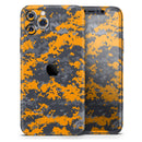 Orange and Gray Digital Camouflage - Protective Skin Wrap & Decal – Compatible with iPhone SE to iPhone 17 Pro Max (All Models)