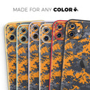 Orange and Gray Digital Camouflage - Protective Skin Wrap & Decal – Compatible with iPhone SE to iPhone 17 Pro Max (All Models)
