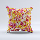 Orange and Pink Candy Sprinkles ink-Fuzed Decorative Throw Pillow