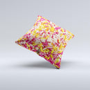 Orange and Pink Candy Sprinkles ink-Fuzed Decorative Throw Pillow