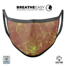 Orange and Red Geometric Triangles - Made in USA Mouth Cover Unisex Anti-Dust Cotton Blend Reusable & Washable Face Mask with Adjustable Sizing for Adult or Child