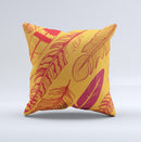Orange and Red Vector Feathers ink-Fuzed Decorative Throw Pillow
