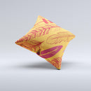 Orange and Red Vector Feathers ink-Fuzed Decorative Throw Pillow