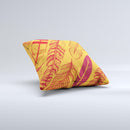 Orange and Red Vector Feathers ink-Fuzed Decorative Throw Pillow
