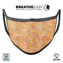 Orange and Yellow Watercolor Tiger Pattern - Made in USA Mouth Cover Unisex Anti-Dust Cotton Blend Reusable & Washable Face Mask with Adjustable Sizing for Adult or Child