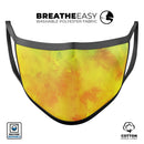 Orange v2 Absorbed Watercolor Texture - Made in USA Mouth Cover Unisex Anti-Dust Cotton Blend Reusable & Washable Face Mask with Adjustable Sizing for Adult or Child