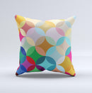 Overlaping Colorful Connect Circles ink-Fuzed Decorative Throw Pillow