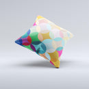 Overlaping Colorful Connect Circles ink-Fuzed Decorative Throw Pillow