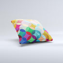 Overlaping Colorful Connect Circles ink-Fuzed Decorative Throw Pillow