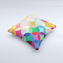 Overlaping Colorful Connect Circles ink-Fuzed Decorative Throw Pillow