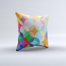 Overlaping Colorful Connect Circles ink-Fuzed Decorative Throw Pillow