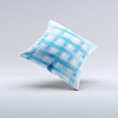 Overlapping Blue Woven ink-Fuzed Decorative Throw Pillow