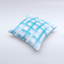 Overlapping Blue Woven ink-Fuzed Decorative Throw Pillow