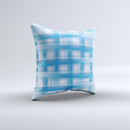 Overlapping Blue Woven ink-Fuzed Decorative Throw Pillow