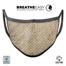 Overlapping Golden Shapes Pattern - Made in USA Mouth Cover Unisex Anti-Dust Cotton Blend Reusable & Washable Face Mask with Adjustable Sizing for Adult or Child