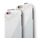 Pale Blue and White Marble Surface iPhone 6/6s or 6/6s Plus 2-Piece Hybrid INK-Fuzed Case