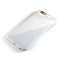 Pale Blue and White Marble Surface iPhone 6/6s or 6/6s Plus 2-Piece Hybrid INK-Fuzed Case
