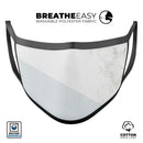 Pale Blue and White Marble Surface - Made in USA Mouth Cover Unisex Anti-Dust Cotton Blend Reusable & Washable Face Mask with Adjustable Sizing for Adult or Child