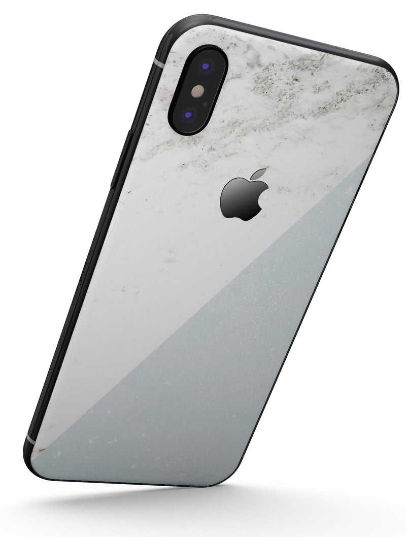 Pale Blue and White Marble Surface - iPhone X Skin-Kit