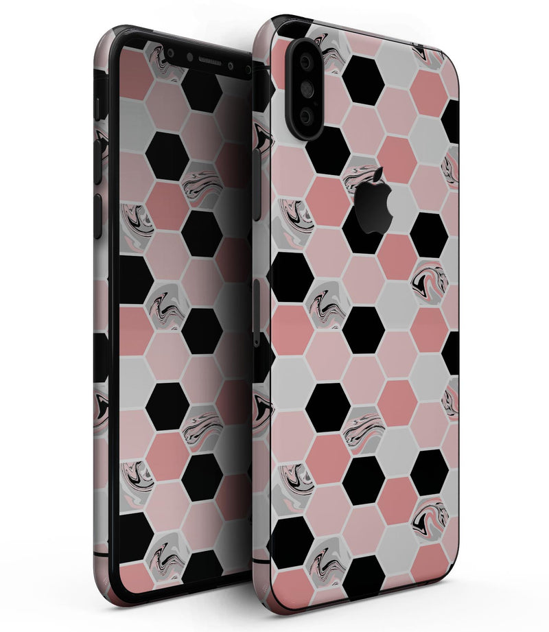 Pale Pink Hex - iPhone XS MAX, XS/X, 8/8+, 7/7+, 5/5S/SE Skin-Kit (All iPhones Available)