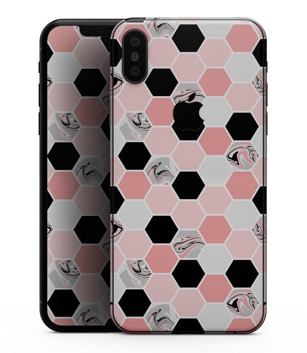 Pale Pink Hex - iPhone XS MAX, XS/X, 8/8+, 7/7+, 5/5S/SE Skin-Kit (All iPhones Available)