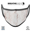 Pale Pink Marble Surface - Made in USA Mouth Cover Unisex Anti-Dust Cotton Blend Reusable & Washable Face Mask with Adjustable Sizing for Adult or Child