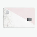 Pale Pink Slanted Marble Surface - Premium Protective Decal Skin-Kit for the Apple Credit Card