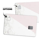 Pale Pink Slanted Marble Surface - Premium Protective Decal Skin-Kit for the Apple Credit Card