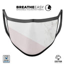 Pale Pink Slanted Marble Surface - Made in USA Mouth Cover Unisex Anti-Dust Cotton Blend Reusable & Washable Face Mask with Adjustable Sizing for Adult or Child