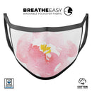 Pale Pink Watecolor  Hibiscus - Made in USA Mouth Cover Unisex Anti-Dust Cotton Blend Reusable & Washable Face Mask with Adjustable Sizing for Adult or Child