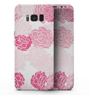 Pale Pink and Red Cartoon Roses - Samsung Galaxy S8 Full-Body Skin Kit