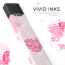 Pale Pink and Red Cartoon Roses - Premium Decal Protective Skin-Wrap Sticker compatible with the Juul Labs vaping device