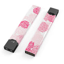 Pale Pink and Red Cartoon Roses - Premium Decal Protective Skin-Wrap Sticker compatible with the Juul Labs vaping device