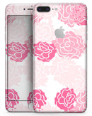 Pale Pink and Red Cartoon Roses - Skin-kit for the iPhone 8 or 8 Plus