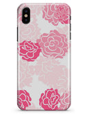 Pale Pink and Red Cartoon Roses - iPhone X Clipit Case
