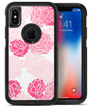 Pale Pink and Red Cartoon Roses - iPhone X OtterBox Case & Skin Kits