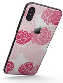 Pale Pink and Red Cartoon Roses - iPhone X Skin-Kit