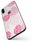 Pale Pink and Red Cartoon Roses - iPhone X Skin-Kit