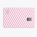Pale Pink and White Chevron - Premium Protective Decal Skin-Kit for the Apple Credit Card