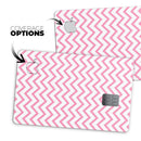 Pale Pink and White Chevron - Premium Protective Decal Skin-Kit for the Apple Credit Card