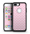Pale Pink and White Chevron - iPhone 7 or 7 Plus Commuter Case Skin Kit