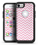 Pale Pink and White Chevron - iPhone 7 or 7 Plus Commuter Case Skin Kit