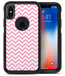Pale Pink and White Chevron - iPhone X OtterBox Case & Skin Kits