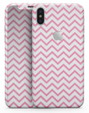 Pale Pink and White Chevron - iPhone X Skin-Kit